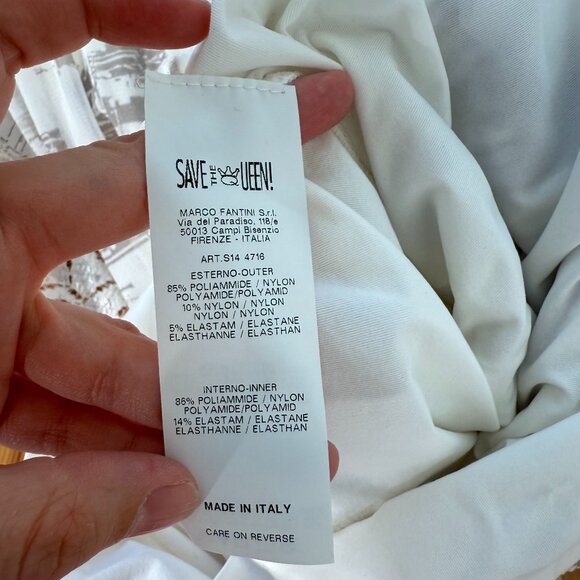 Save the Queen White Maxi Dress Mixed Media Lace Geometric Floral Fairy Y2K M - Picture 12 of 15